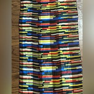 Vintage multi color polyester made in Korea scarf EUC 60” L x 13” W